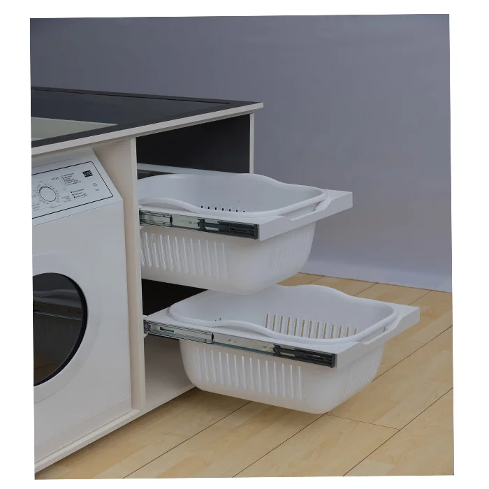 450mm Cabinet 35L pull out plastic laundry hamper for dirt clothes sorting