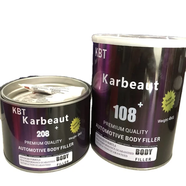 2K BPO Body Filler Vacuumed Car Putty With Red Hardener Fast Dry Easy Sanding