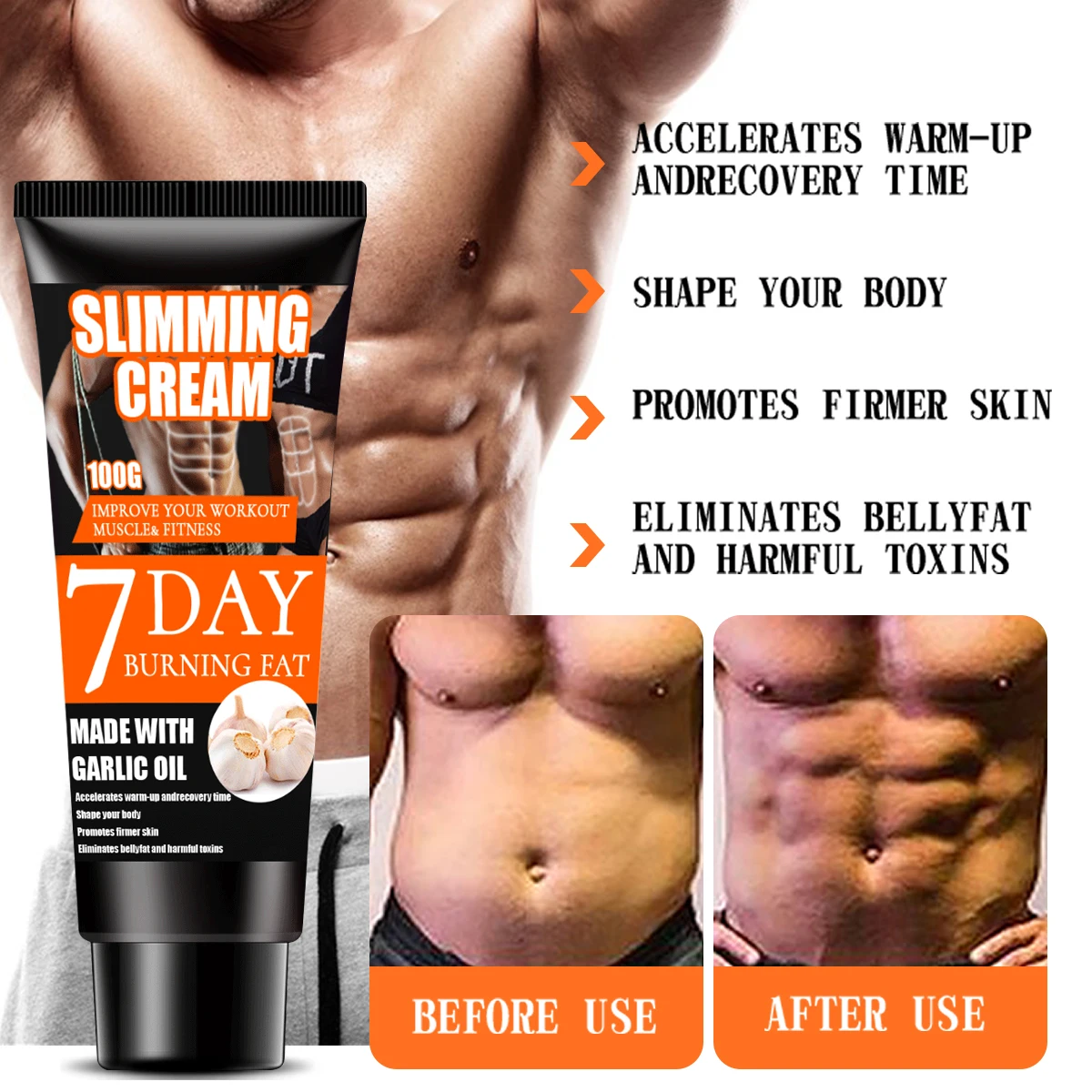 Custom Logo Herbal Remove Cellulite Weight Loss Slimming Cream for Waist Leg Body Weight Loss