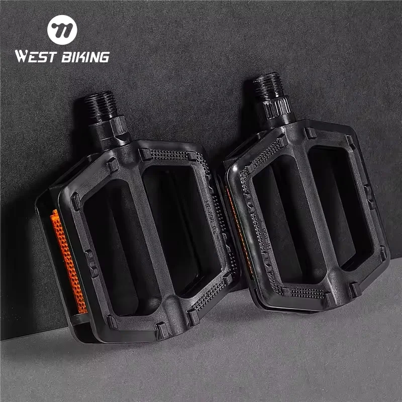 WESTBIKING Cycling MTB Bike Bicycle Pedals Ultralight Plastic Bearings Pedals Durable Anti-Slip Widen Area Bike Bicycle Pedal