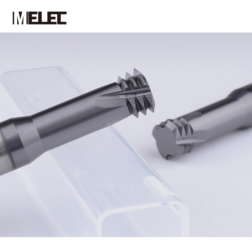  MELEC tungsten steel coating or no customized size solid carbide end mill thread whirlwind milling cutter