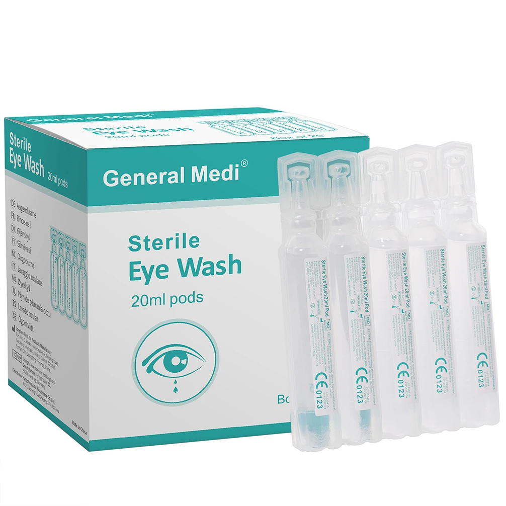 25Pack 20ml normal eye wash sterile saline solution bacteriostatic saline sterile water eyewash emergency first aid