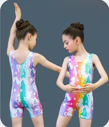Kapeisha Training Dancewear Girls Dance Clothing 3D Printing Mystique Fabric Performance Wear Shiny Gymnastics Leotard For Girls