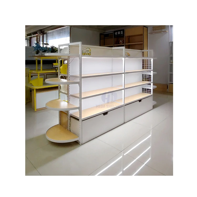 Cosmetics Display Stand Beauty Store Shelf Beauty Products Shelf Wooden Supermarket Gondola Shelving Shelves For Retail Store