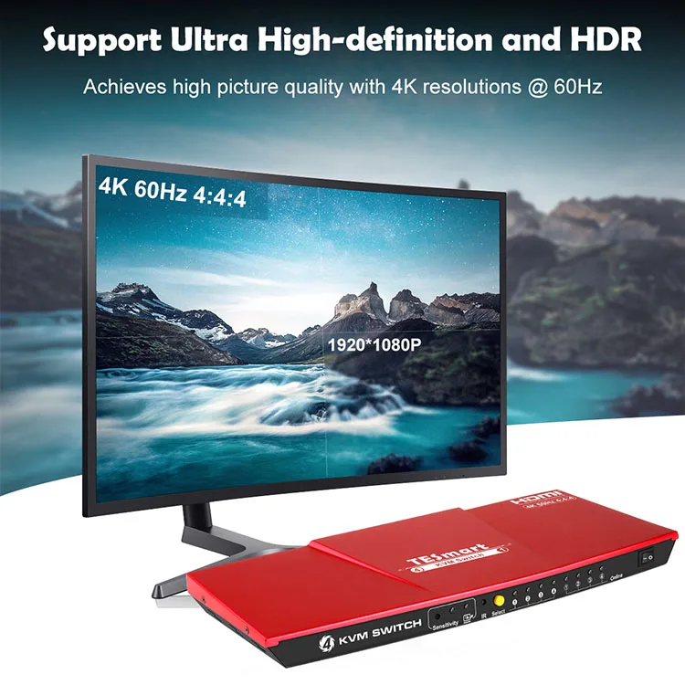 Производитель Китай 3840x2160 @ 60 Гц 4x1 HDMI KVM переключатель 4 к 60 Поддержка ИК управление