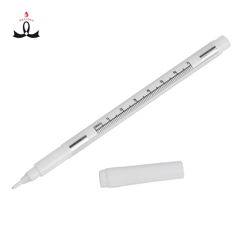 Microblading Marker Pen with Paper Ruler Skin Marker Eyebrow Permanent Makeup Position Mark Tools Markers Pen for Eyebrow Skin