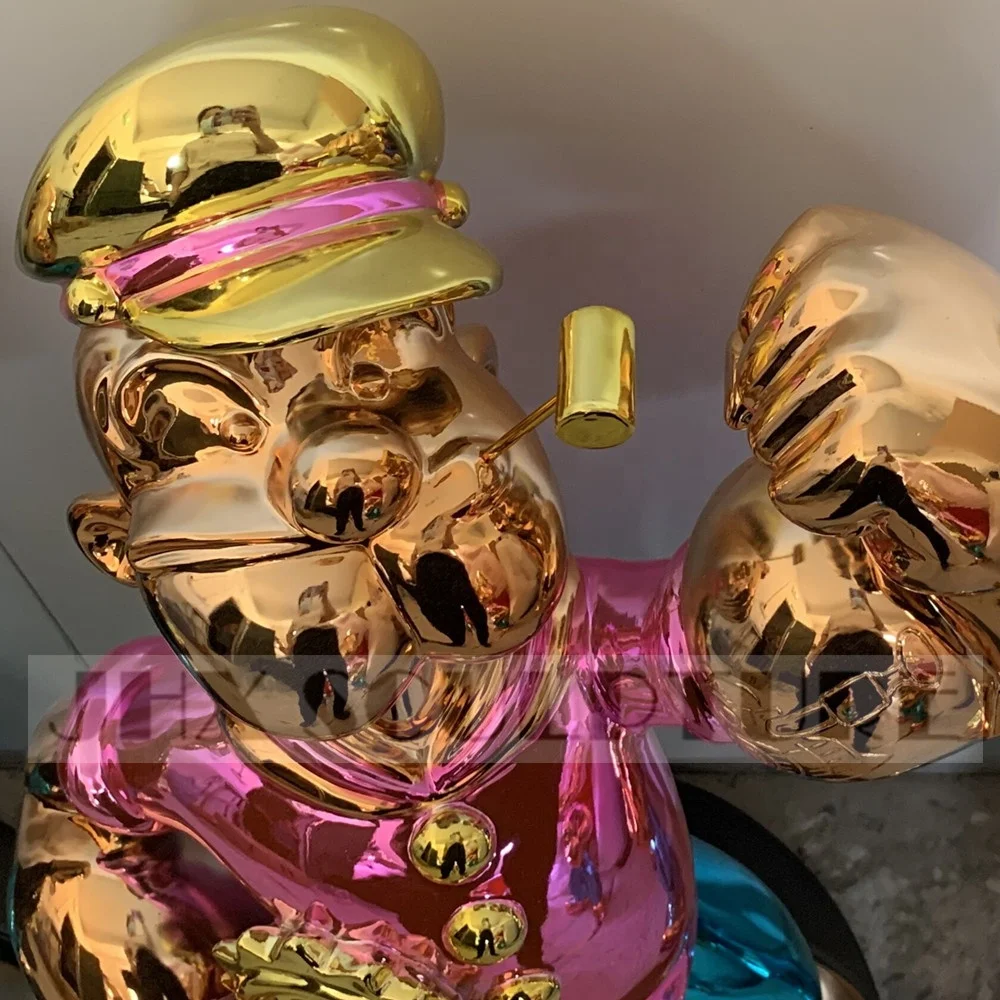 Famous Art Decoration 4 Colors Small Popeye Statue Resin Popeye Sculpture Home Decoration