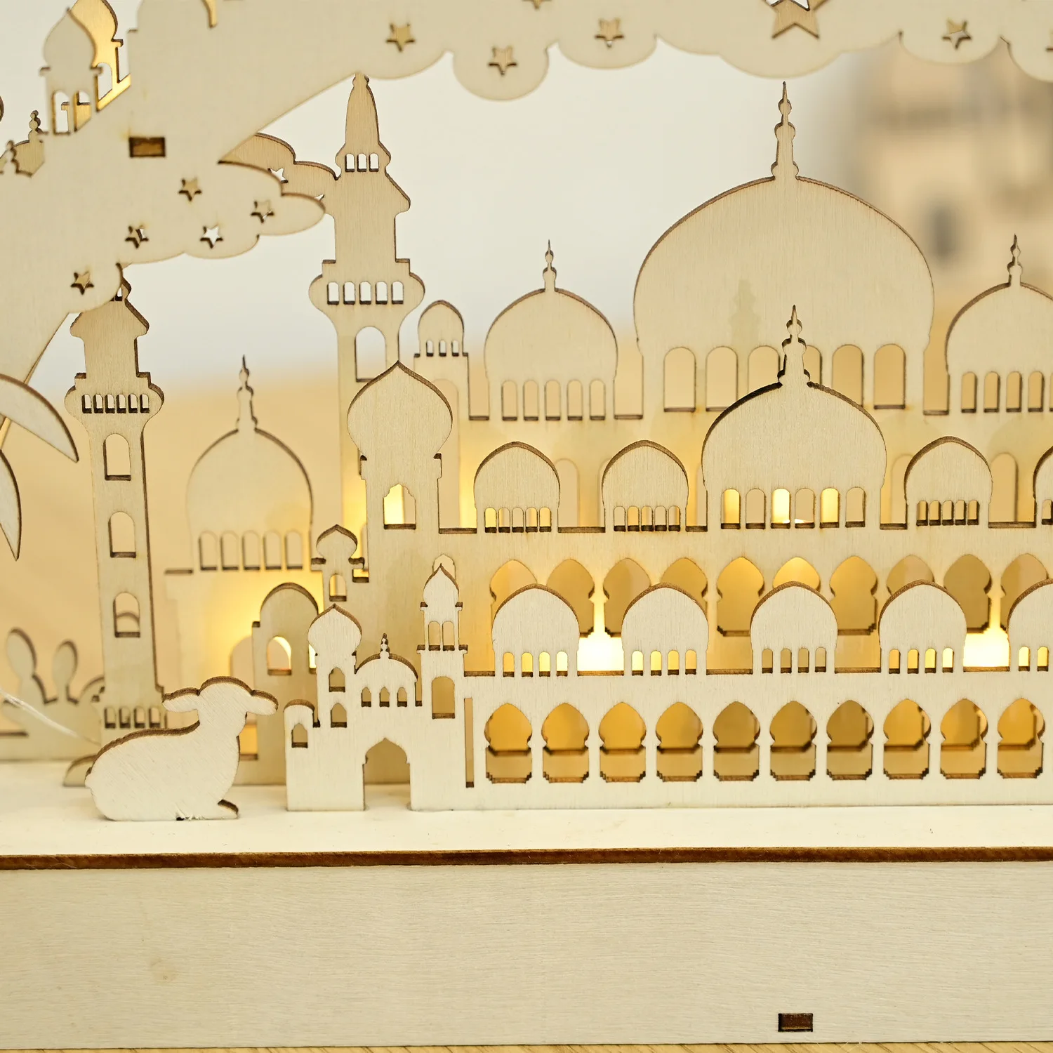 Muslim Mosque Camel Castle Wooden Tabletop Decoration For Islam Party Ornaments