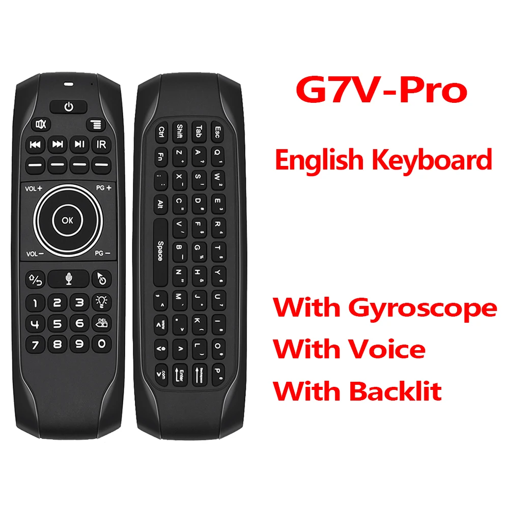 G7 Wireless Remote Control 77keys Air Mouse Mini Keyboard IR Learning 6-Axis Gyroscope Backlit for Android TV Box H96 Max 3318
