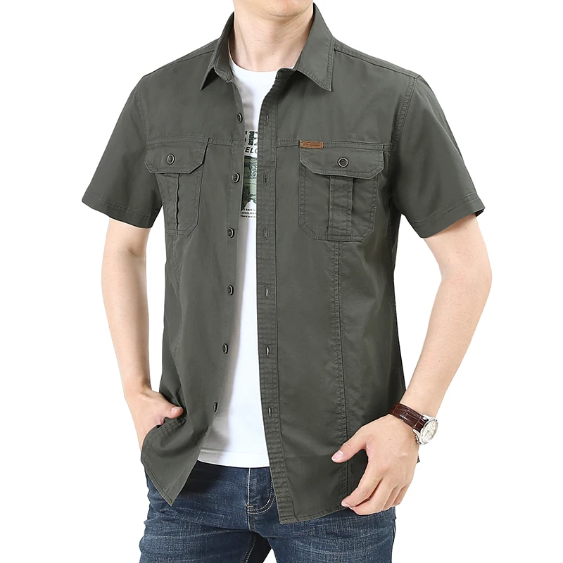 mens cotton shirts short sleeve casual  custom work out shirts