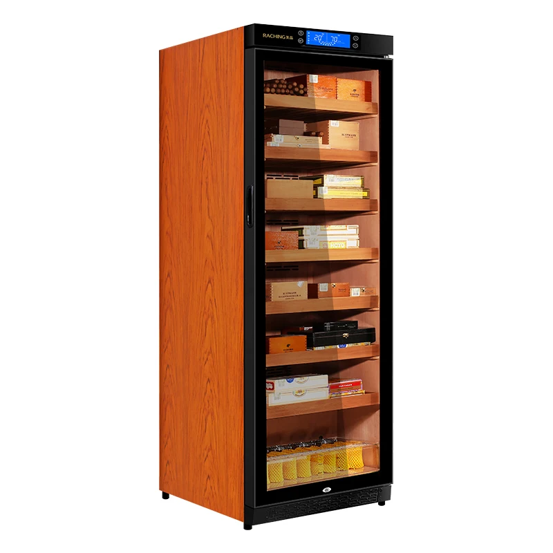 Factory Direct Offer Premium natural wooden constant humidity &temperature cigar humidor cabinet