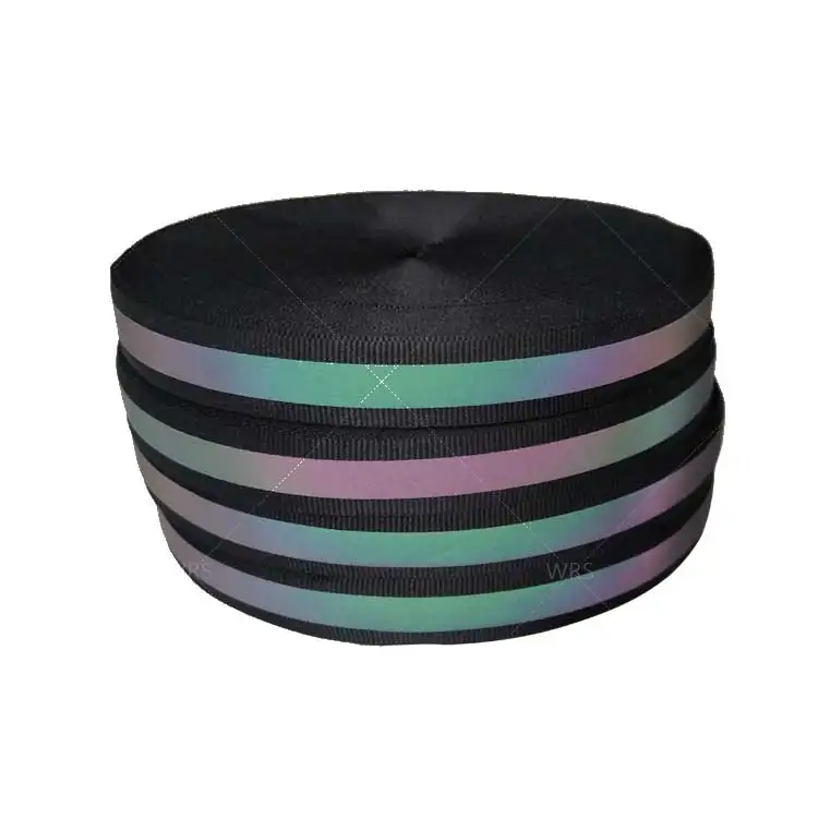 
Elastic Rainbow Color Colorful Green Black Reflective Tape Hi Viz Tape 