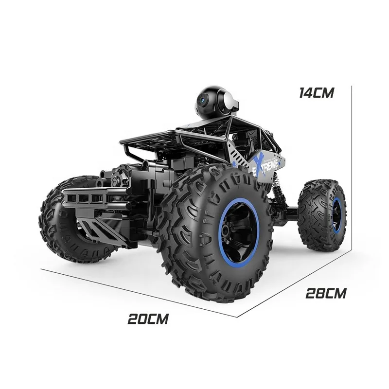 Remote Control Car 2.4Ghz 1/16 4WD with FPV HD Camera & Dual Control RC Mode Speed Vehicle for Children , Adult-Black