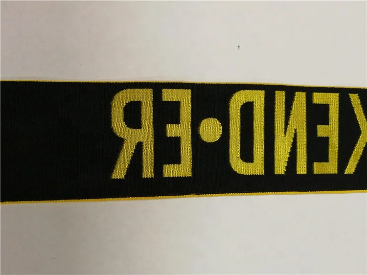 
Superior quality custom golden jacquard shiny sparkle bling underwear elastic band 