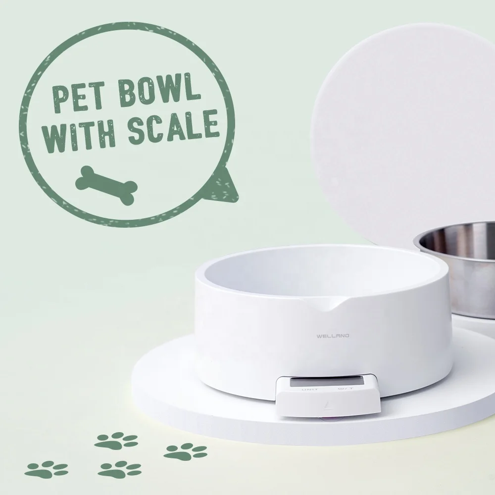 Free Custom Logo Sample Dog Bowl Anti Slip Food Weighing Pet Electronic Dog Bowl Scale For Household Pet Feeder