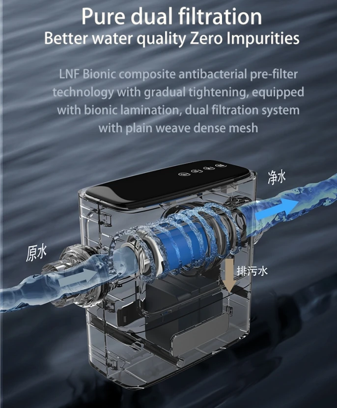 Automatically pre filter for water purifier before water softener bionic tech whole house pre filter