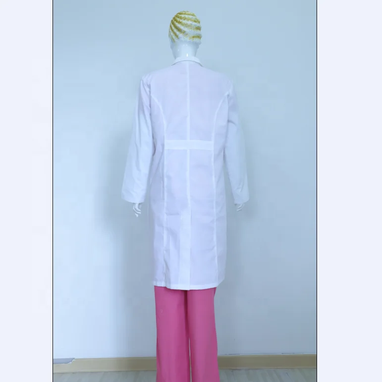 good design fashionable style polycotton long sleeves famle doctor wear uniform dress