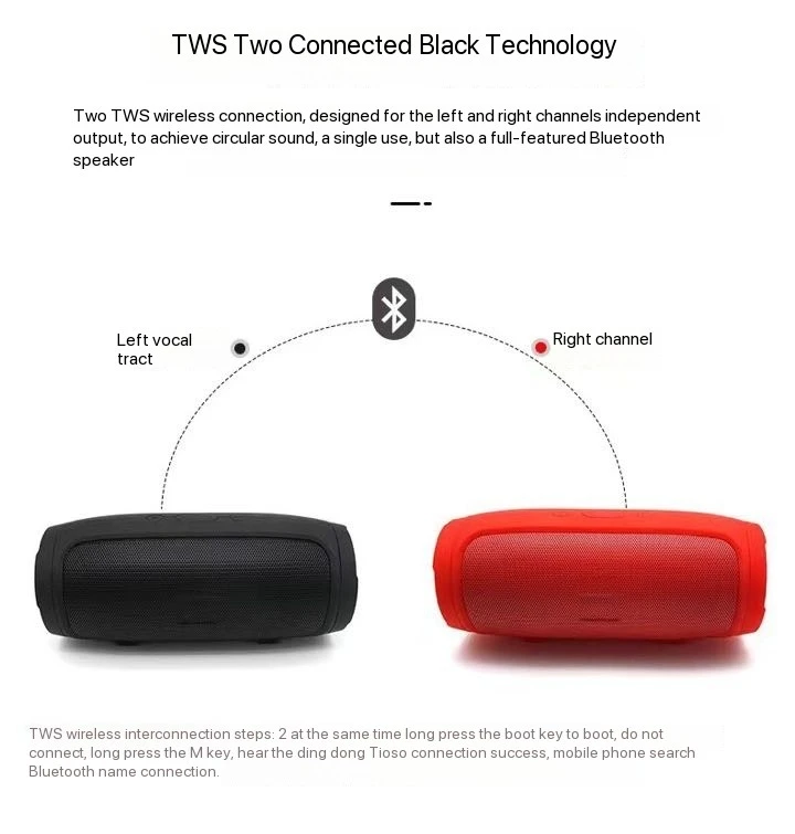 Portable wireless Bluetooth speaker, small battle drum, subwoofer, home outdoor mini Bluetooth speaker