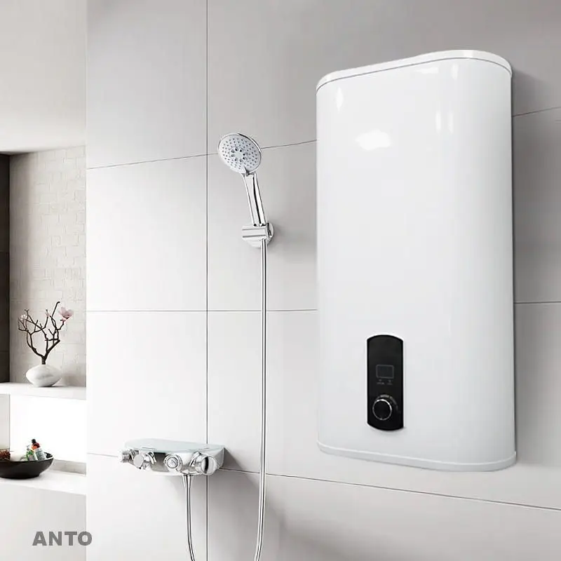 ANTO Flat Slim Vertical Horizontal Enamel Coating Wall Hung Water Boiler Geyser Double Dual Tank Storage Electric Water Heater