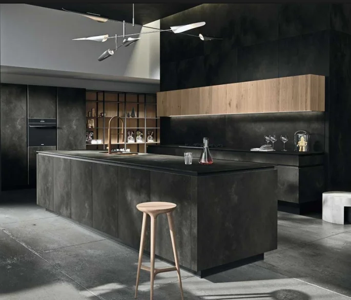 2022 New Customized wholesale Simple design black shaker lacquer modern kitchen cabinet