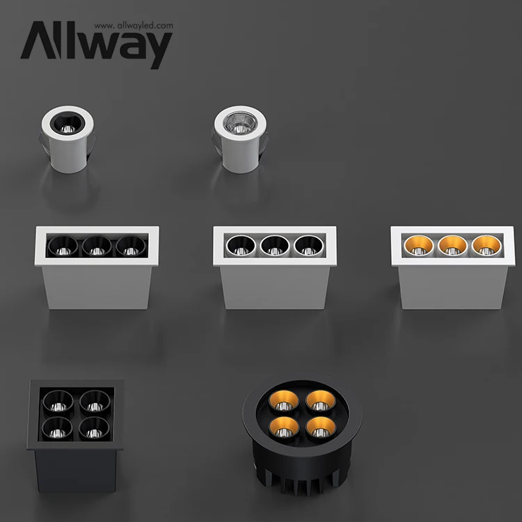 ALLWAY High Brightness Linear Grille Light Color Changing Ceiling Dimmable Double Spot Lamp 10 20 W Spotlight Led