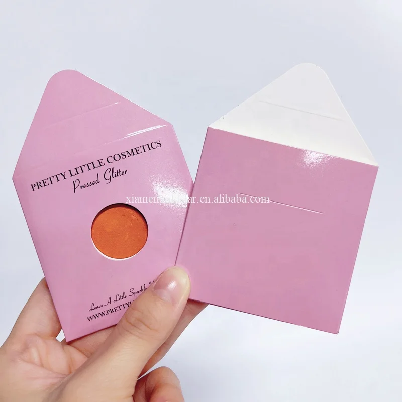 Luxury cheap single pan eyeshadow envelope packaging custom print with your LOGO