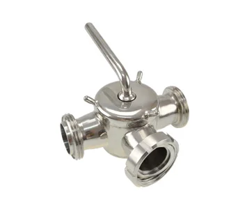 DKV Stainless Steel 3-Way Plug Valves Clamp Sanitary DIN Stainless Steel  Sanitary Thread Plug Valve Male