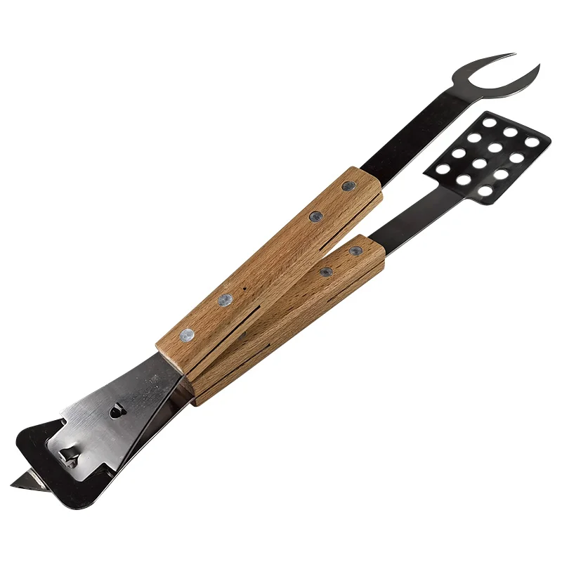 Multifunctional BBQ Barbecue Tool Food Tong Clips Stainless Steel Detachable Barbecue Clamp Pliers