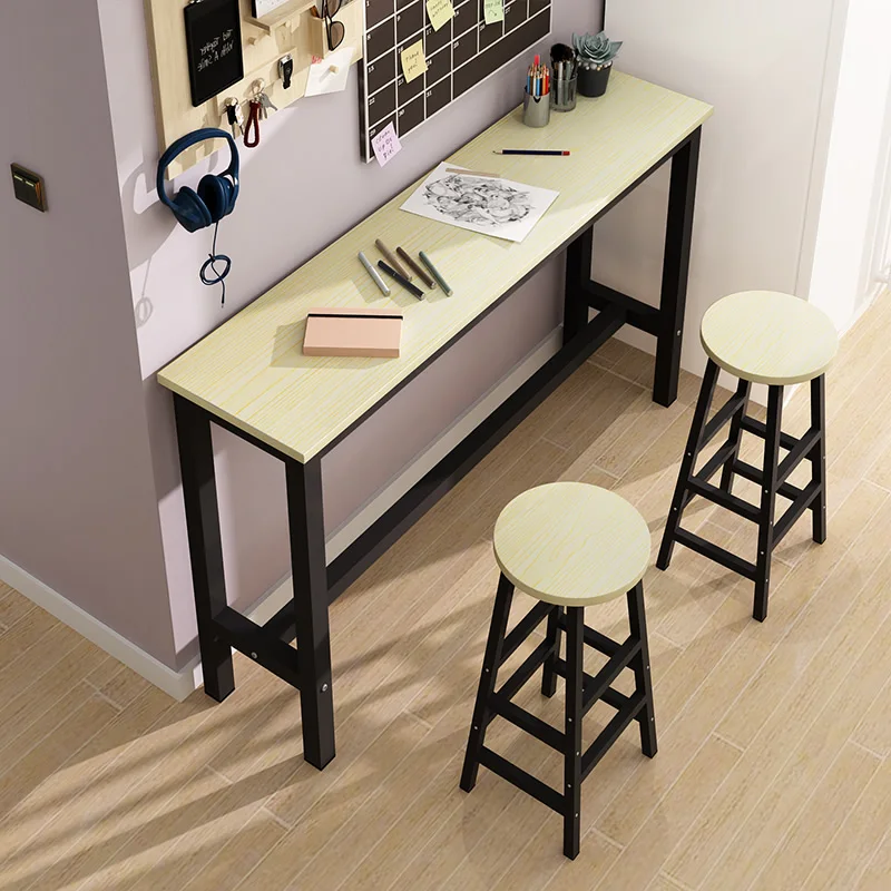 
Simple Modern Wooden Gold Casual Writing Desk Bar Furniture High Top Tables For Living Home 