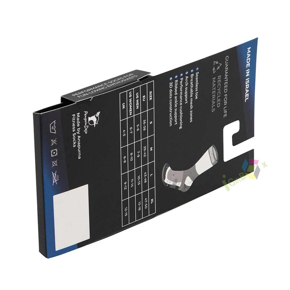 Wholesale Cheap Custom Logo Printed Paper Wrap Bands Sock Packaging Sleeve product sleeve packages