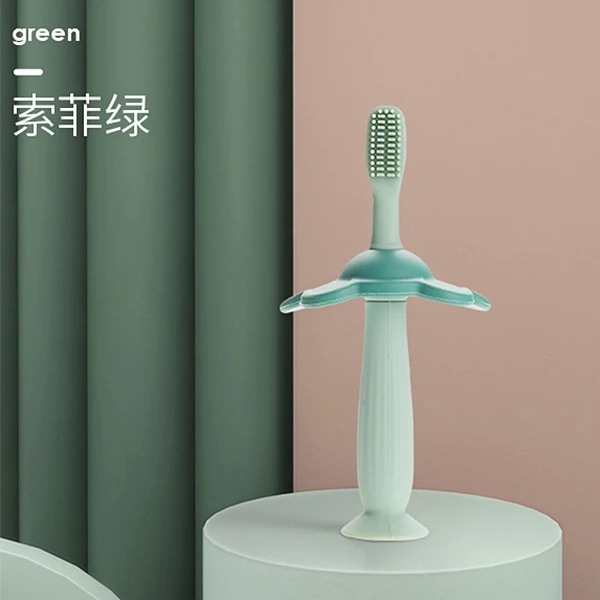 
Mambobaby elephant toothbrush high quality eco-friendly baby soft baby training toothbrush with silicone bristle 
