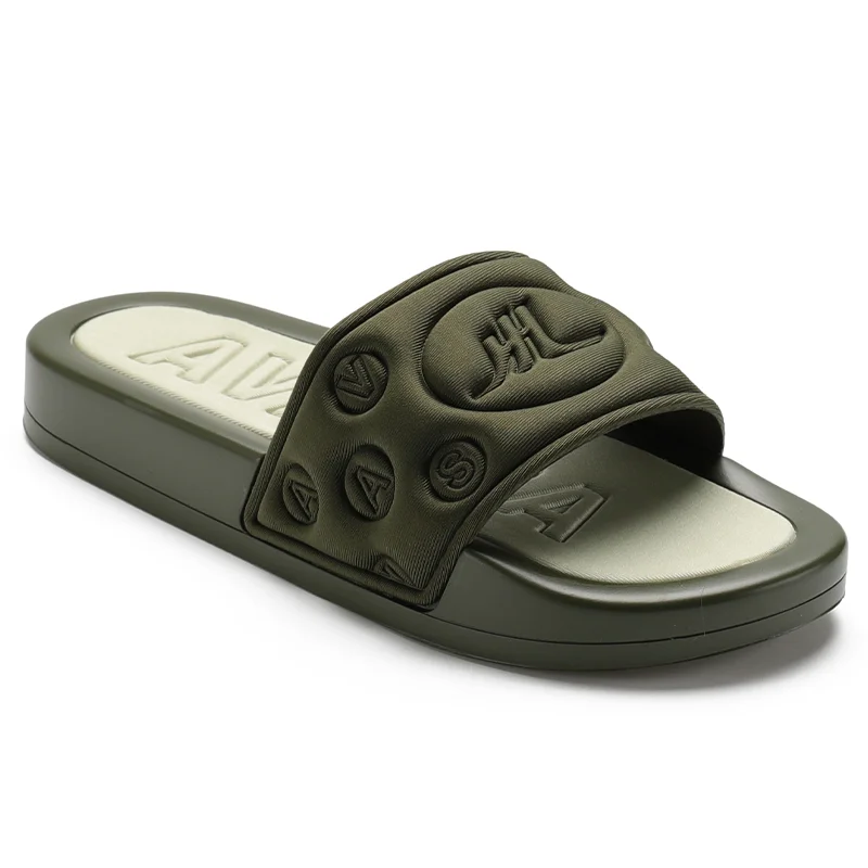 Henghao Oem Odm Low Moq 2 Color Sole Eco-Friendly Non Slip Slipper Unisex Slide Sandals Custom Logo Slides Men Slipper