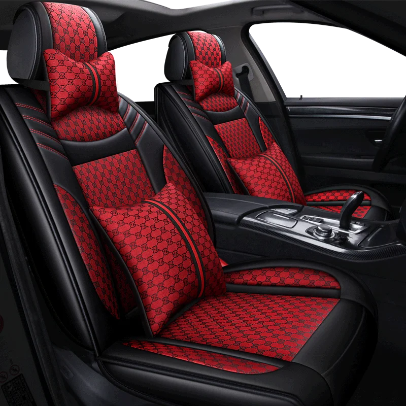 Universal  PU leather car seat cover with pillows luxury car seat cover seat productor