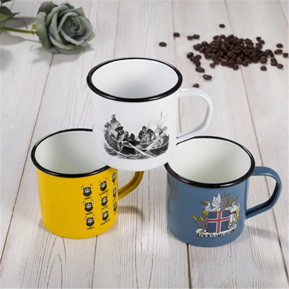 Outdoor portable enamel camping mug
