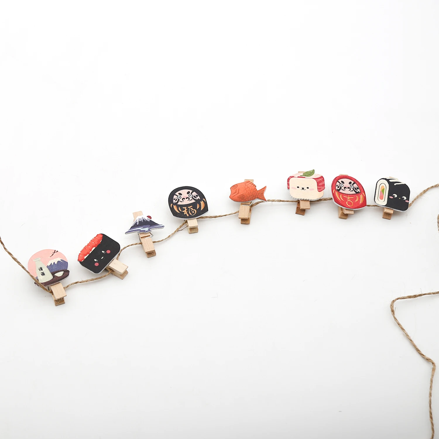 Japanese -Pattern Mini Wooden Pegs Note Memo Clips Clothespins  Photo  Clips Craft Pictures Crafts