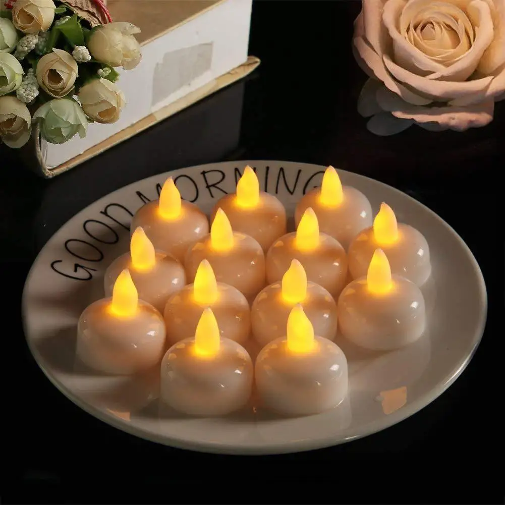 Multicolor Waterproof Flameless Floating Tealight Wedding Party Decor Warm White Battery Flickering Led Tea Lights Candles