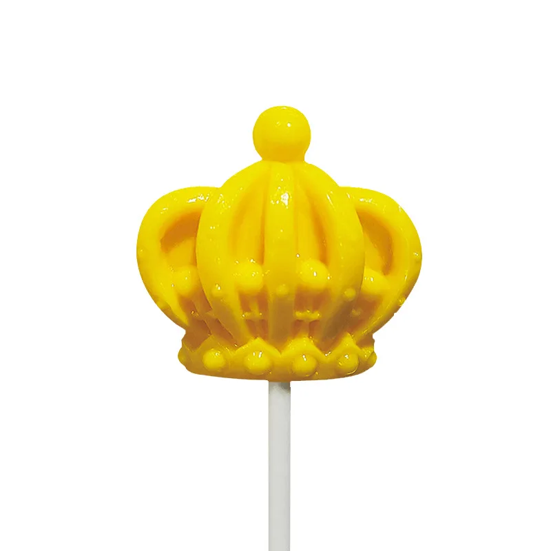
Export quality small crown shaped lollipop sugar free small lollipop baby party fruit candy 