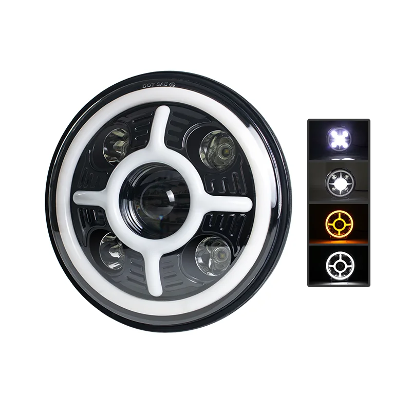 12/24VDC LED Headlight For Car Offroad Vehicle Parts Led Driving Lamp Luces Auto Lighting Systems Hot Sell White Yellow Color