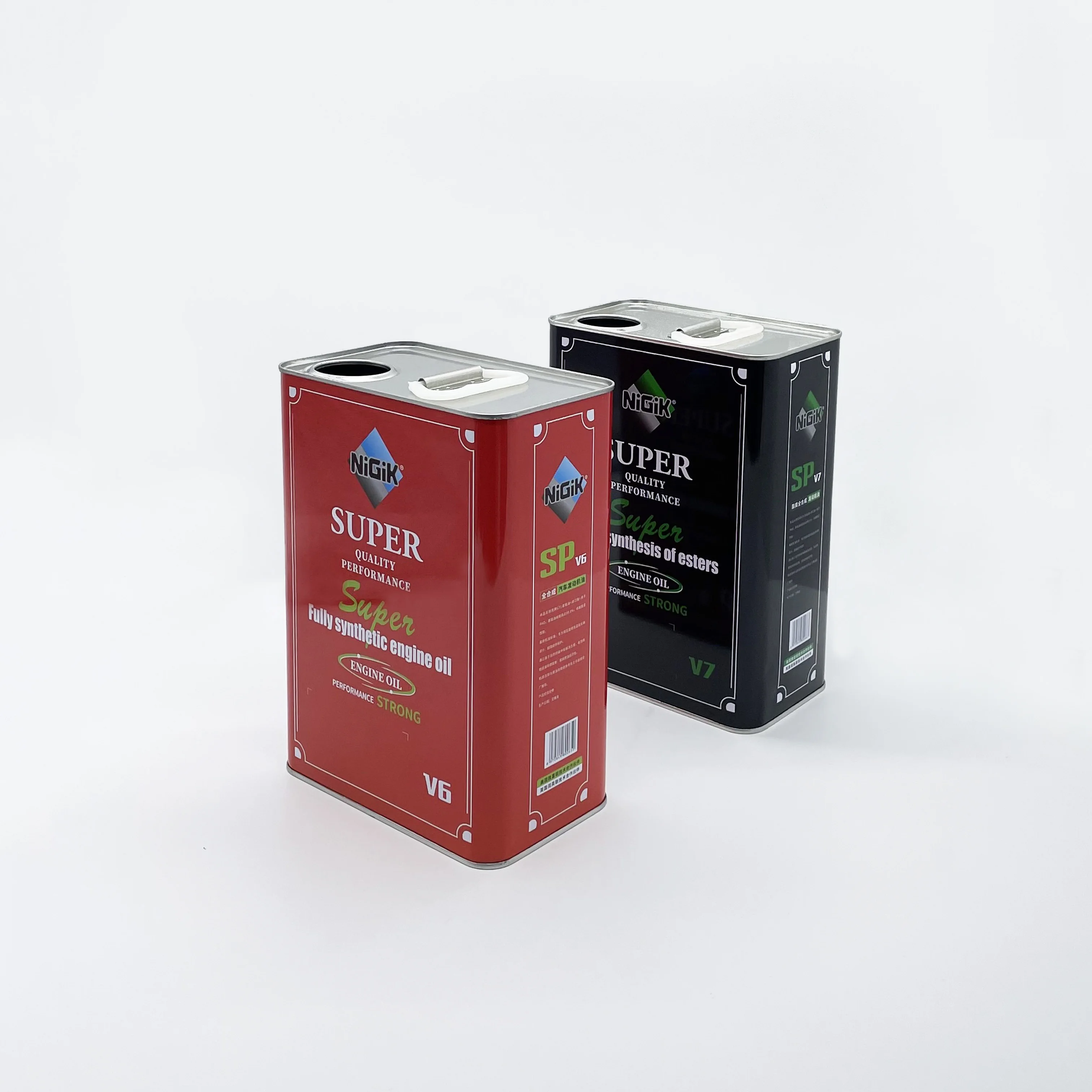 Good sealing tinplate material 4 liters lubricant oil tin can with plastic handle