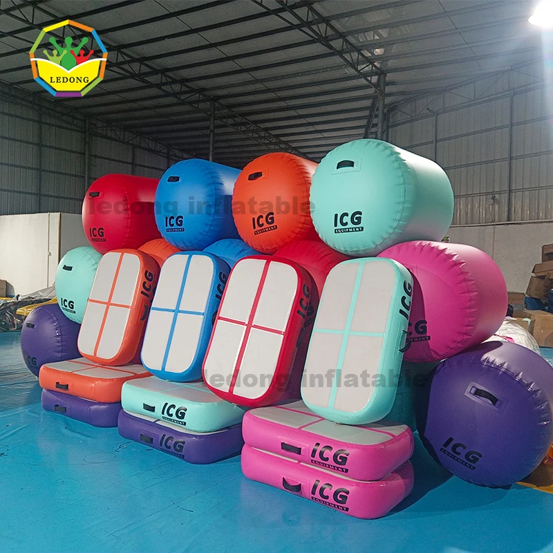 Air tight Mint Green inflatable tumbling air track home set Air roller popular training indoor and outdoor sport for gymnastics