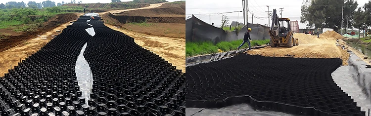 Geocell for horse farm gravel retaining grid gravel stabilizer driveway paver geocell ground grid for grass