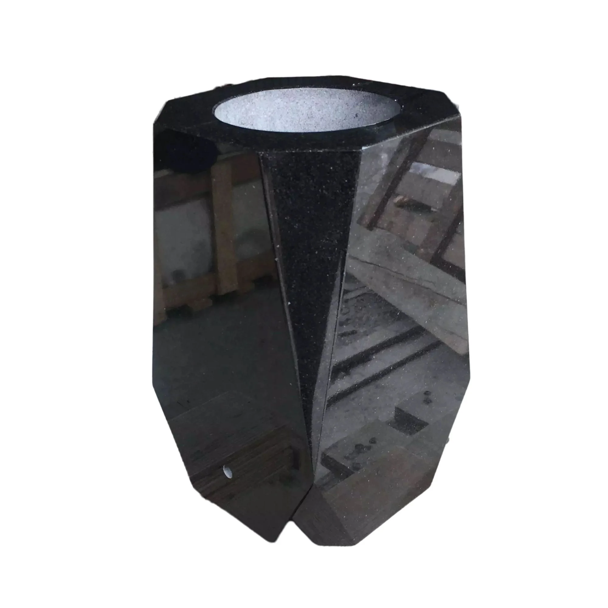 European Style Black Granite Stone Monument Flower Vase/Tombstone Vase for Sale
