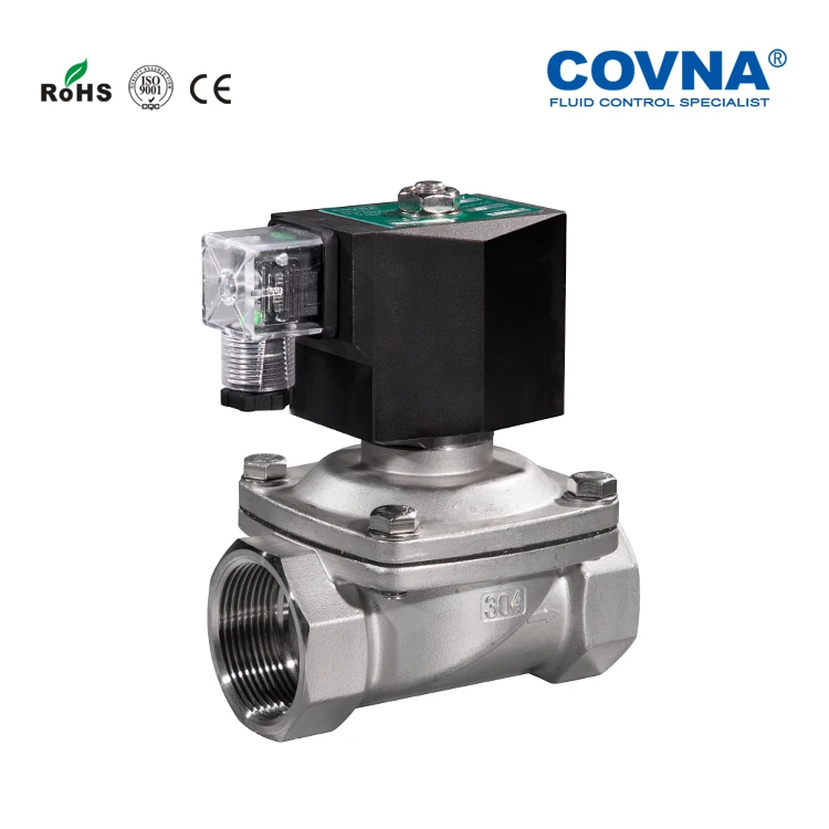 2W Series Stainless Steel Brass Thread NPT Solenoid Valve for Water Treatment Oil Gas