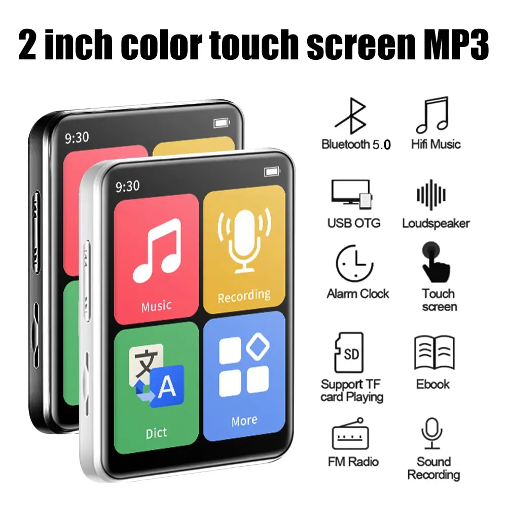 1.77 Inch Mini MP3 Players D2 Touch Screen MP4 Player Blue tooth Portable Sport Compact FM Radio Video Hifi Sound Music Player