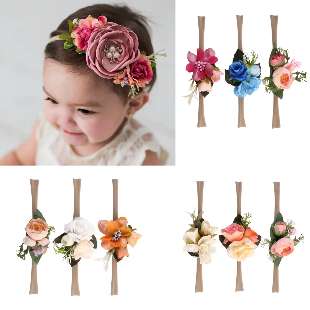 Soft Nylon Hair bands For Kids Newborn Infant Toddler Baby Girl Super Stretchy Elastic Headbands and Bows