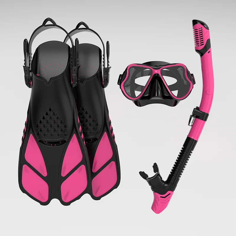 Wholesale Price Snorkeling Mask Dry Snorkel Diving Mask Set Safe Water Sport Gear Swimming Mask With Fins