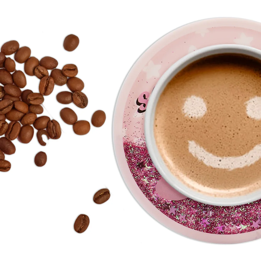 Wedding Peal Kids Table Decorative Promotion Gift Water Bubble Oil Lava Liquid Glitter Neon Sand Snow Wine Drink Cup Mat Coaster