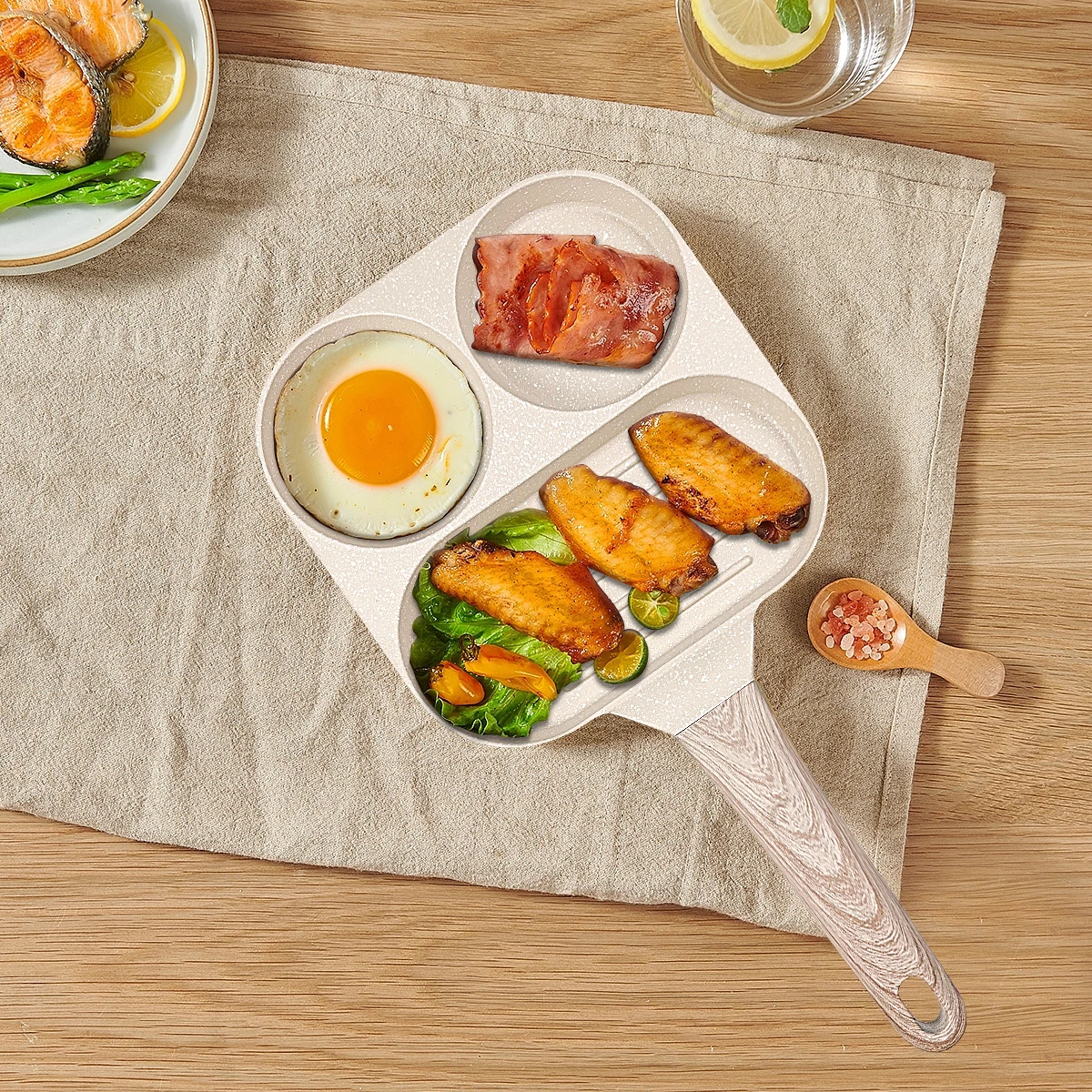 Die Cast non stick frying pan for breakfast Marble Coating fried egg beef Cooking Pans nonstick Kitchen Fry Pans