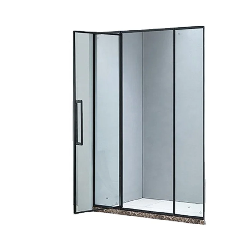 Stainless steel shower room one-line partition overall bathroom wet and dry separation sliding door household shower enclosure