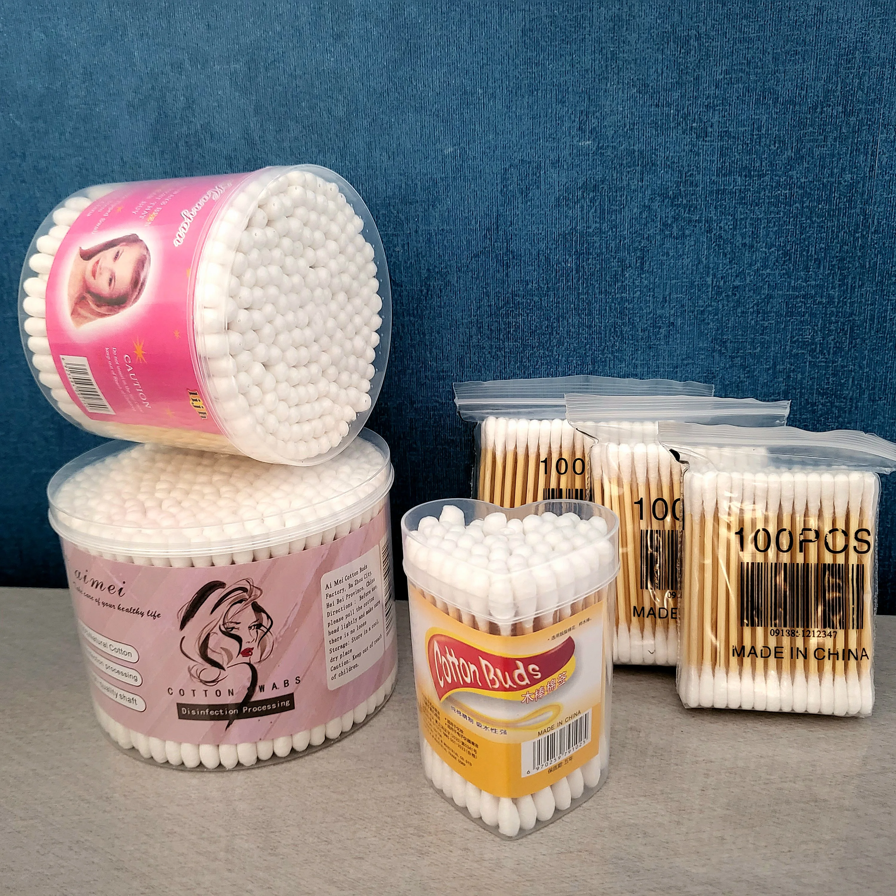 Hot Selling Cheap 100% Eco-Friendly Cotton Bud Sticks Cotton Wool Buds Makeup Cotton Buds